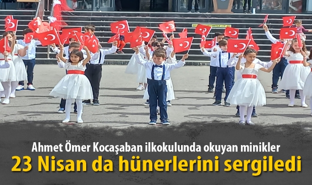 Ahmet Ömer Kocaşaban ilkokulunda okuyan minikler
