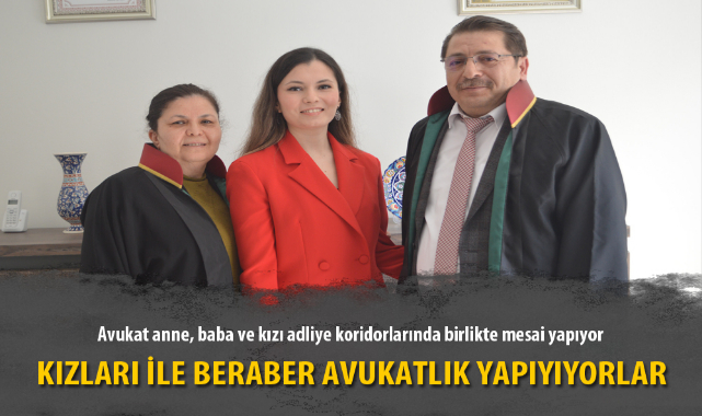 Avukat anne, baba ve kızı adliye koridorlarında birlikte mesai yapıyor