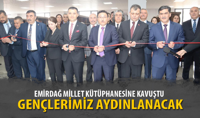 EMİRDAĞ MİLLET KÜTÜPHANESİNE KAVUŞTU