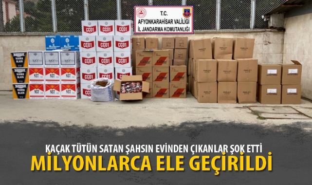 KAÇAK TÜTÜN SATAN ŞAHSIN EVİNDEN ÇIKANLAR ŞOK ETTİ
