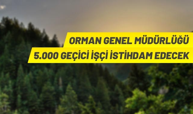 Orman Genel Müdürlüğü 5 bin Geçici İşçi alacak