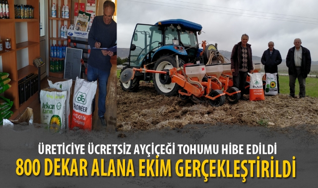 ÜRETİCİYE ÜCRETSİZ AYÇİÇEĞİ TOHUMU HİBE EDİLDİ