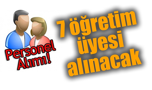 7 öğretim üyesi alınacak