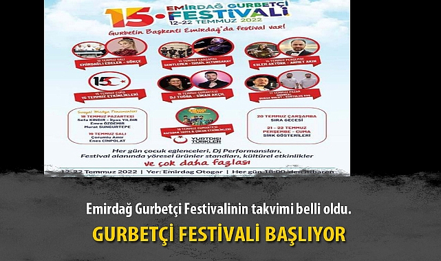 GURBETÇİ FESTİVALİ BAŞLIYOR
