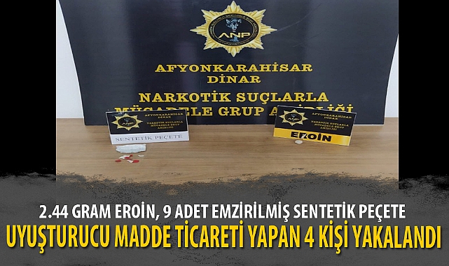 UYUŞTURUCU MADDE TİCARETİ YAPAN 4 KİŞİ YAKALANDI