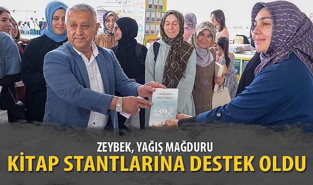 ZEYBEK, YAĞIŞ MAĞDURU KİTAP STANTLARINA DESTEK OLDU