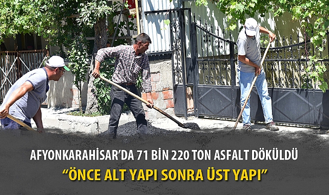 AFYONKARAHİSAR'DA 71 BİN 220 TON ASFALT DÖKÜLDÜ