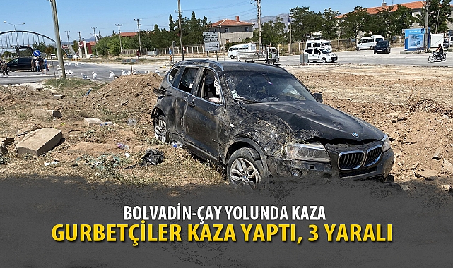GURBETÇİ AİLE KAZA YAPTI, 3 YARALI