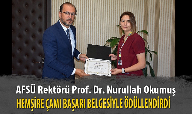 HEMŞİRE ÇAM BAŞARI BELGESİYLE ÖDÜLLENDİRİLDİ