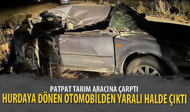 HURDAYA DÖNEN OTOMOBİLDEN YARALI HALDE ÇIKTI