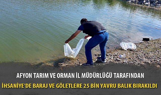 İHSANİYE'DE BARAJ VE GÖLETLERE 25 BİN YAVRU BALIK BIRAKILDI 