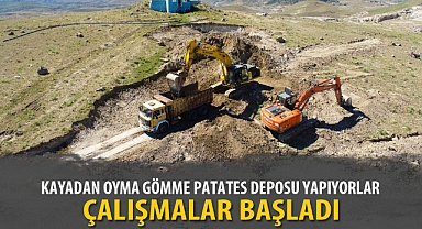 KAYADAN OYMA GÖMME PATATES DEPOSU YAPIYORLAR