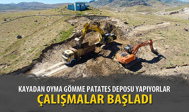 KAYADAN OYMA GÖMME PATATES DEPOSU YAPIYORLAR