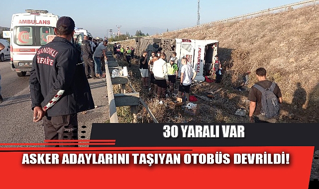ASKER ADAYLARINI TAŞIYAN OTOBÜS DEVRİLDİ!