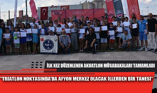 İLK KEZ DÜZENLENEN AKUATLON MÜSABAKALARI TAMAMLADI