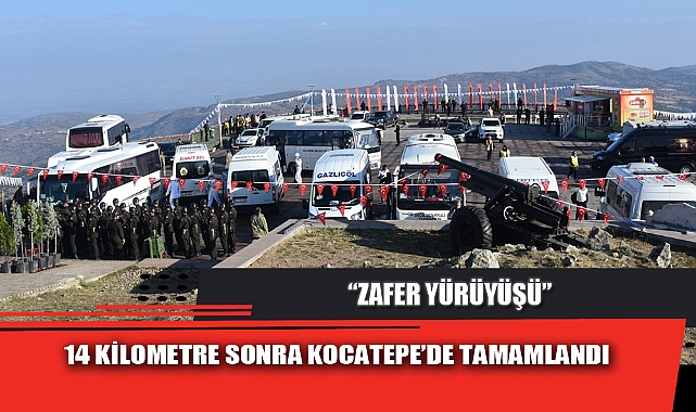 “ZAFER YÜRÜYÜŞÜ” 14 KİLOMETRE SONRA KOCATEPE’DE TAMAMLANDI