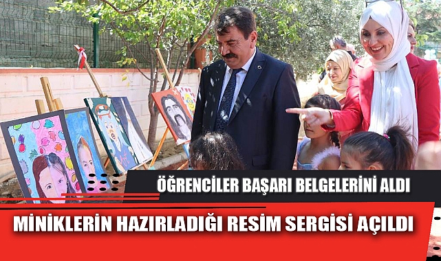 MİNİKLERİN HAZIRLADIĞI RESİM SERGİSİ AÇILDI