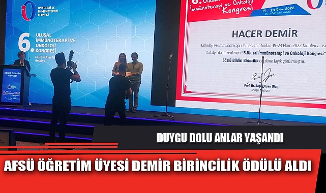 AFSÜ ÖĞRETİM ÜYESİ DEMİR BİRİNCİLİK ÖDÜLÜ ALDI