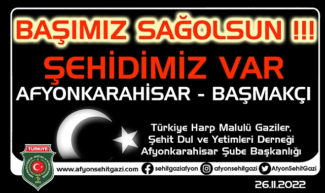 AFYON'A ŞEHİT ATEŞİ DÜŞTÜ