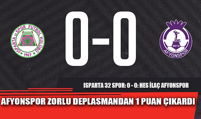 AFYONSPOR ZORLU DEPLASMANDAN 1 PUAN ÇIKARDI