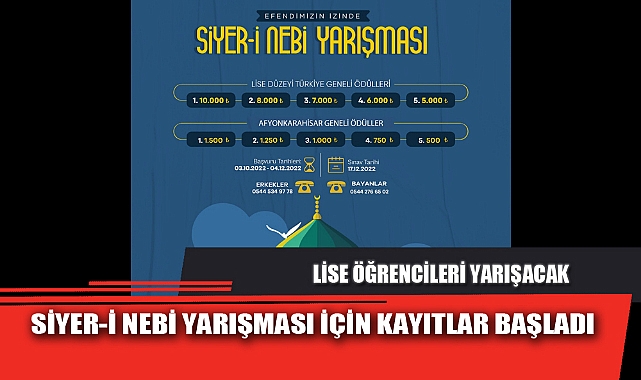 SİYER-İ NEBİ YARIŞMASI İÇİN KAYITLAR BAŞLADI