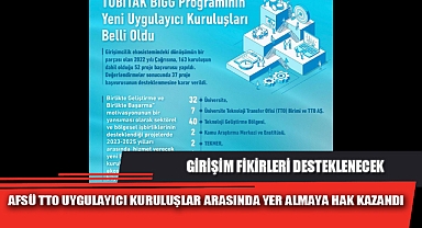 AFSÜ TTO UYGULAYICI KURULUŞLAR ARASINDA YER ALMAYA HAK KAZANDI