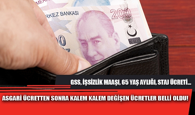 ASGARİ ÜCRETTEN SONRA KALEM KALEM DEĞİŞEN ÜCRETLER BELLİ OLDU!