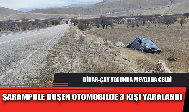 ŞARAMPOLE DÜŞEN OTOMOBİLDE 3 KİŞİ YARALANDI