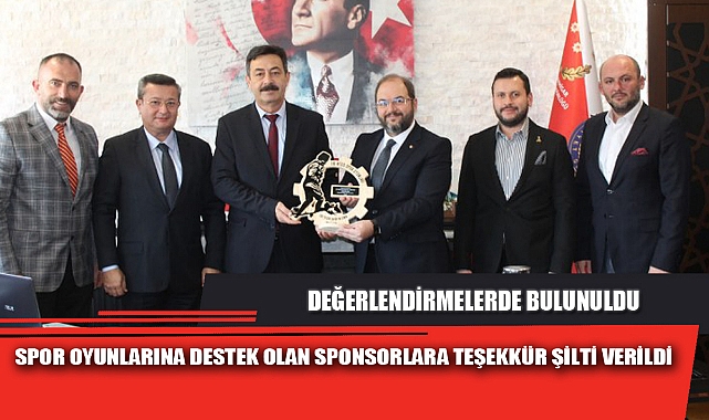 SPOR OYUNLARINA DESTEK OLAN SPONSORLARA TEŞEKKÜR ŞİLTİ VERİLDİ
