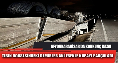 TIRIN DORSESİNDEKİ DEMİRLER ANİ FRENLE KUPAYI PARÇALADI