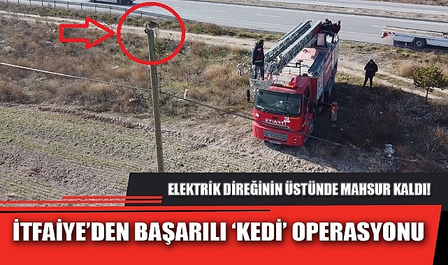İTFAİYE’DEN BAŞARILI ‘KEDİ’ OPERASYONU