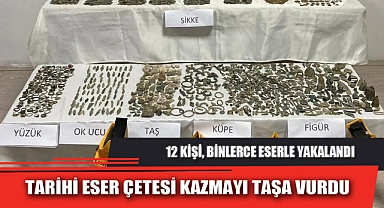 TARİHİ ESER ÇETESİ KAZMAYI TAŞA VURDU