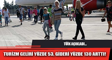 TURİZM GELİRİ YÜZDE 53, GİDERİ YÜZDE 130 ARTTI!