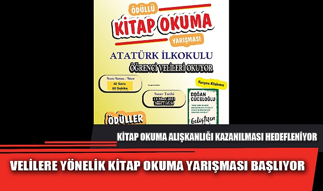 VELİLERE YÖNELİK KİTAP OKUMA YARIŞMASI BAŞLIYOR