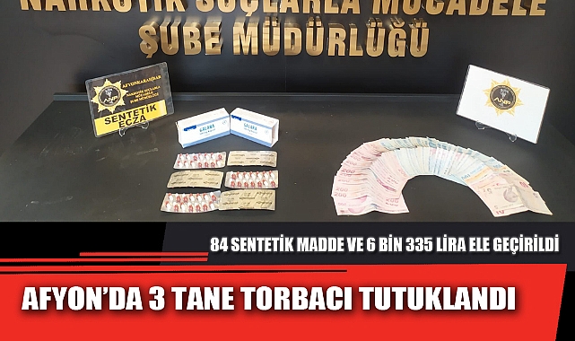AFYON’DA 3 TANE TORBACI TUTUKLANDI