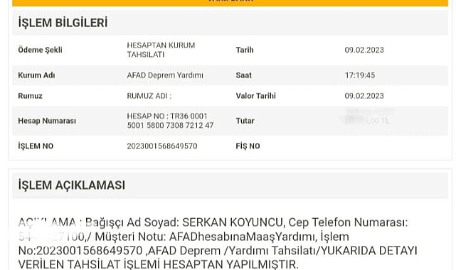 BAŞKAN KOYUNCU MAAŞINI AFAD&#039;A BAĞIŞLADI