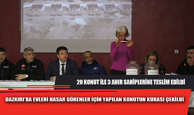 DAZKIRI'DA EVLERİ HASAR GÖRENLER İÇİN YAPILAN KONUTUN KURASI ÇEKİLDİ