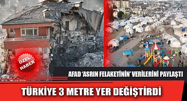 TÜRKİYE 3 METRE YER DEĞİŞTİRDİ