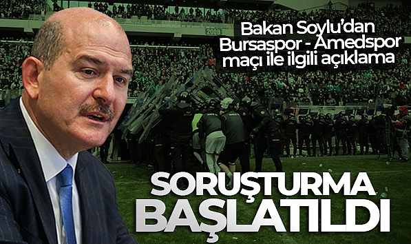 Bakan Soylu: 'Bursa'daki futbol müsabakasında, futbol seyrinin dışındaki görseller kabul edilemez'