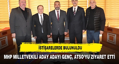 MHP MİLLETVEKİLİ ADAY ADAYI GENÇ, ATSO’YU ZİYARET ETTİ