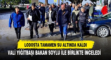 VALİ YİĞİTBAŞI, BAKAN SOYLU İLE BİRLİKTE SU ALTINDA KALAN YERLERİ İNCELEDİ
