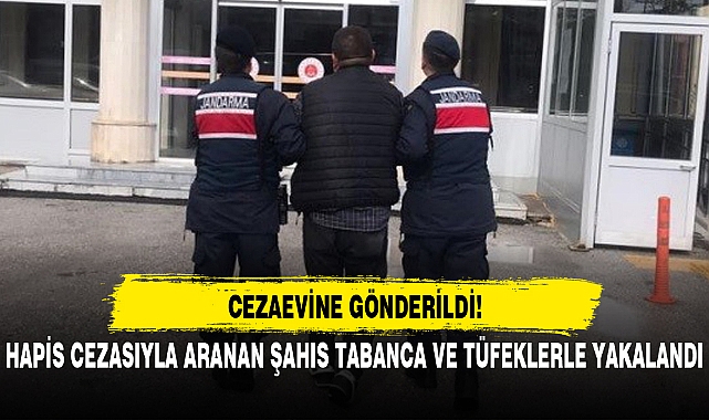 HAPİS CEZASIYLA ARANAN ŞAHIS TABANCA VE TÜFEKLERLE YAKALANDI