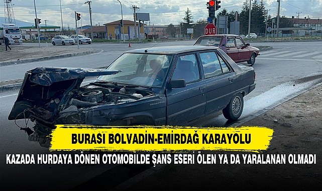 KAZADA HURDAYA DÖNEN OTOMOBİLDE ŞANS ESERİ ÖLEN YA DA YARALANAN OLMADI