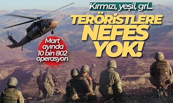 MART AYINDA TERÖR ÖRGÜTLERİNE YÖNELİK 10 BİN 802 OPERASYON