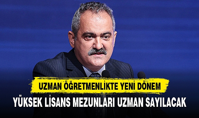 UZMAN ÖĞRETMENLİKTE YENİ DÖNEM
