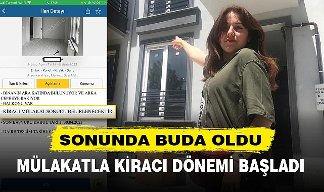 AFYON'DA İLGİNİÇ İLAN MÜLAKATLA KİRACI DÖNEMİ BAŞLADI