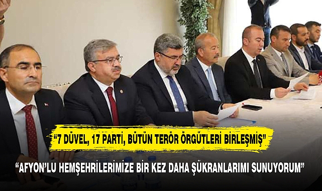 “AFYON’LU HEMŞEHRİLERİMİZE BİR KEZ DAHA ŞÜKRANLARIMI SUNUYORUM”