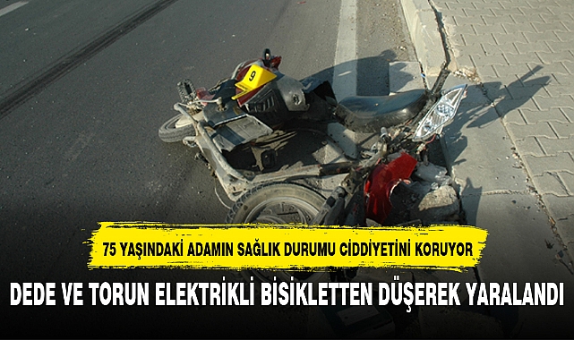 DEDE VE TORUN ELEKTRİKLİ BİSİKLETTEN DÜŞEREK YARALANDI
