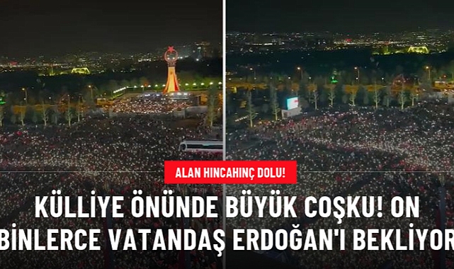 ON BİNLERCE VATANDAŞ ERDOĞAN'IN BALKON KONUŞMASINI DİNLEMEK İÇİN CUMHURBAŞKANLIĞI KÜLLİYESİ'NE AKIN ETTİ
