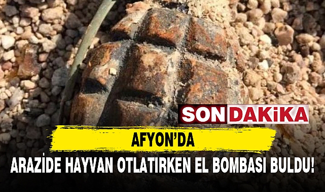 AFYON’DA ARAZİDE HAYVAN OTLATIRKEN EL BOMBASI BULDU!
